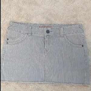 Express Nautical Fisherman Preppy Striped Jean Skirt